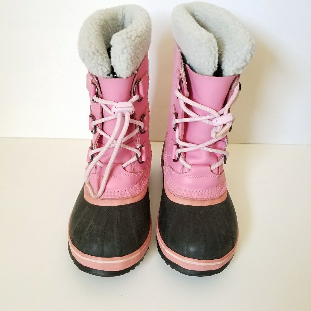 Pink Sorel youth boots